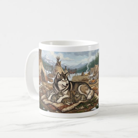 Malamute-Mutter Version 2 Kaffeetasse (Vorderseite Links)