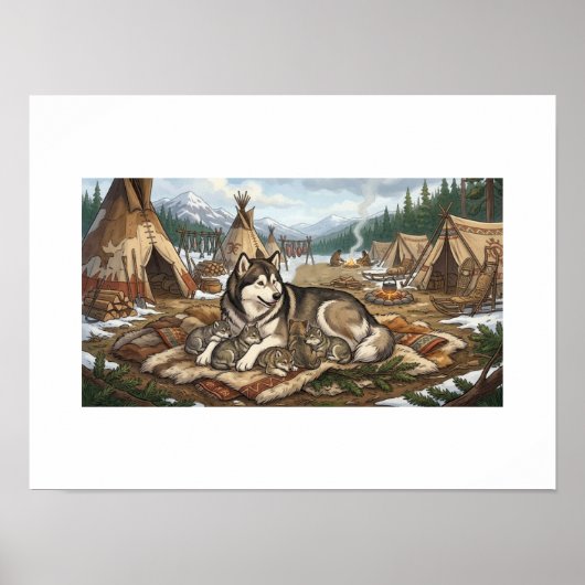Malamute-Mutter Version 2 Poster (Vorne)