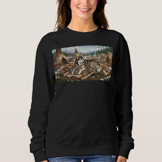 Malamute-Mutter Version 2 Sweatshirt (Vorderseite)