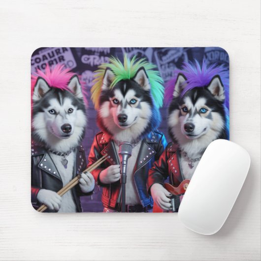 Malamute Punk Rockers Mousepad (Mit Mouse)