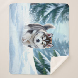 Malamute Pup in the Snow Sherpadecke