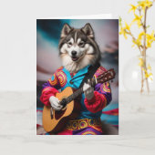 Malamute Rock Star Card Karte (Gelbe Blume)