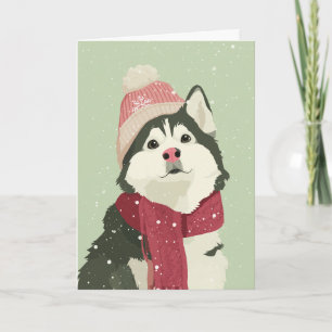 Malamute-Weihnachtsgruß Karte