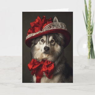 Malamute-Weihnachtskarte Elegante viktorianische H Feiertagskarte