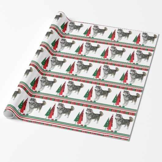 Malamute-WeihnachtsPackpapier Geschenkpapier (Ungerollt)