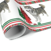 Malamute-WeihnachtsPackpapier Geschenkpapier (Rolleneckpunkt)