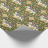 Malamute Wreath Geschenkpapier (Ecke)