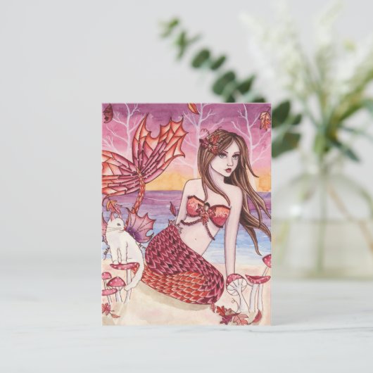 Malana - Herbst-Meerjungfrau-Postkarte Postkarte (Stehend Vorderseite)