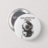 Malapascua Philippinen Tauchplakat Button (Vorne & Hinten)