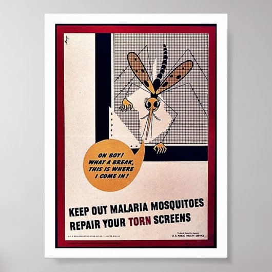 Malaria-Moskitos behalten Reparieren Sie Ihre Dreh Poster (Vorne)