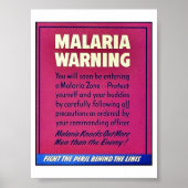 Malaria-Warnung Poster (Vorne)
