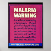 Malaria-Warnung Poster (Vorne)
