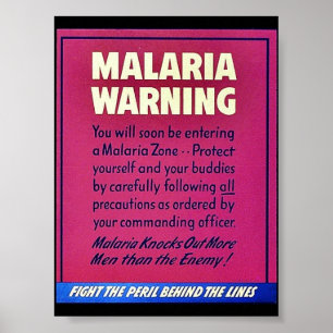 Malaria-Warnung Poster