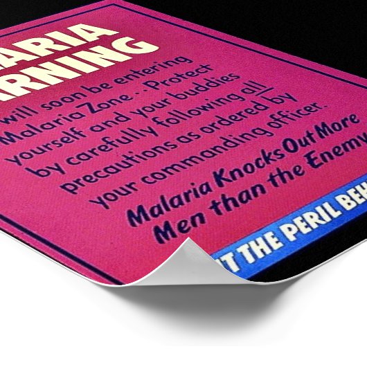 Malaria-Warnung Poster (Ecke)