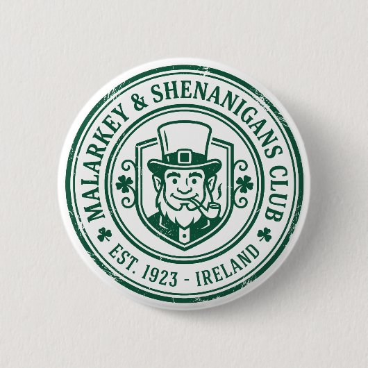 Malarkey & Shenanigans Club St. Patrick's Day Button (Vorderseite)
