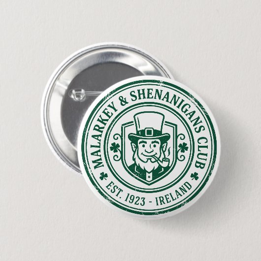 Malarkey & Shenanigans Club St. Patrick's Day Button (Vorne & Hinten)