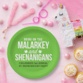 Malarkey u. Shenanigans-kundenspezifischer Pappteller (Party)