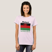 Malawi-Flag + Karte + Text-T - Shirt (Vorne ganz)