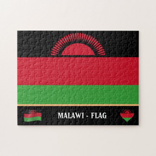 Malawi Flag & Malawi Land / Malawi Puzzle (Horizontal)