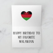 Malawi Flag Patriotic Birthday Karte (Innenseite)