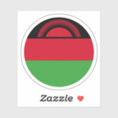 Malawi Flag Round Sticker (Blatt)