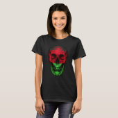 Malawi Flag Skull Malawian Roots Proud Patriotic T-Shirt (Vorne ganz)