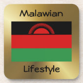 Malawi-Flag+Text-Untersetzer Getränkeuntersetzer (Vorderseite)