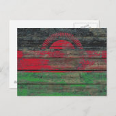 Malawi-Flagge auf dem Effekt von Rohholzplatten Postkarte (Vorne/Hinten)