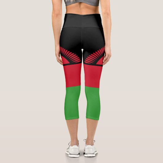 Malawi-Flagge Capri Leggings (Rückseite)