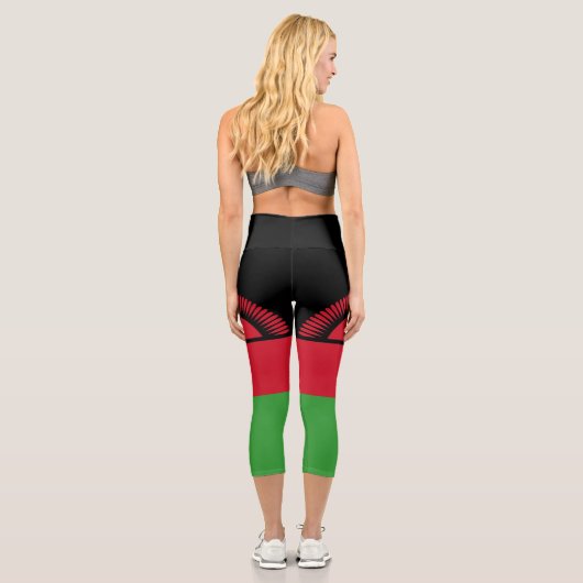 Malawi-Flagge Capri Leggings (Rückseite)