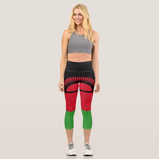 Malawi-Flagge Capri Leggings (Vorderseite)