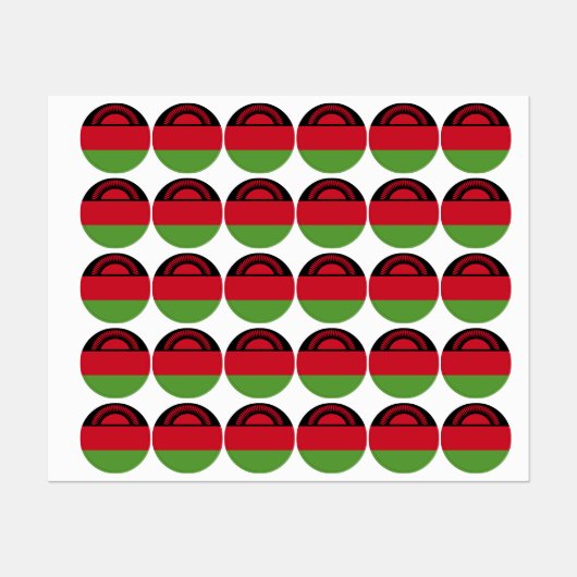 Malawi-Flagge Etiketten (Blatt)