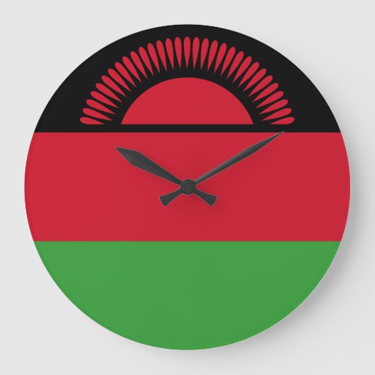 Malawi-Flagge Große Wanduhr (Vorderseite)