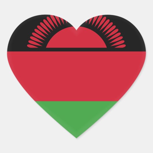 Malawi-Flagge Herz-Aufkleber (Vorderseite)