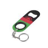 Malawi-Flagge Mini Flaschenöffner (Rückseite Schrägansicht)