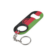 Malawi-Flagge Mini Flaschenöffner (Rückseite Schrägansicht)