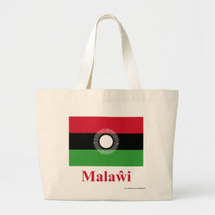 Malawi-Flagge mit Namen auf Chewa Jumbo Stoffbeutel