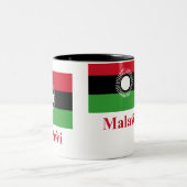 Malawi-Flagge mit Namen auf Chewa Zweifarbige Tasse (Mittel)
