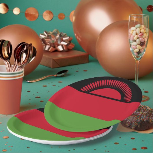 Malawi-Flagge Pappteller (Multi)