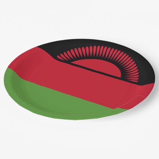 Malawi-Flagge Pappteller (Schrägansicht)