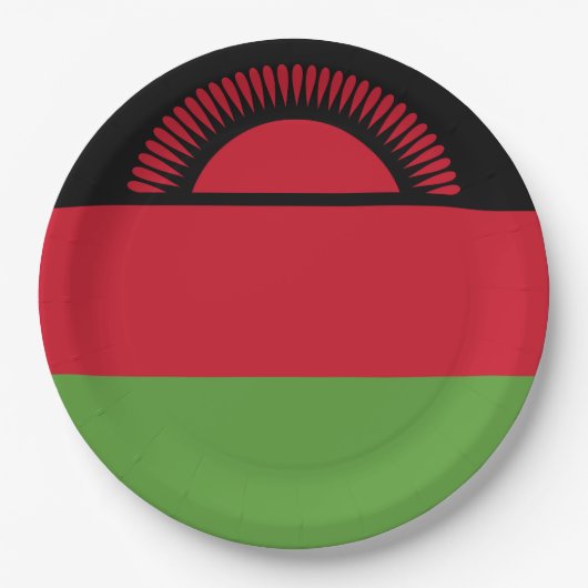 Malawi-Flagge Pappteller (Vorderseite)