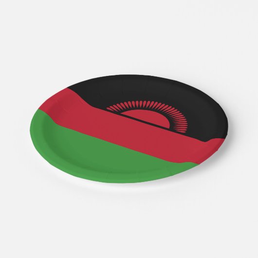 Malawi-Flagge Pappteller (Schrägansicht)