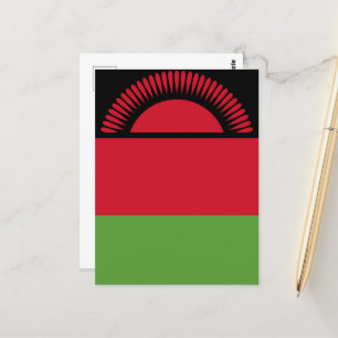 Malawi-Flagge Postkarte