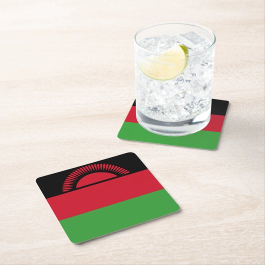 Malawi-Flagge Rechteckiger Pappuntersetzer (Vor Ort)