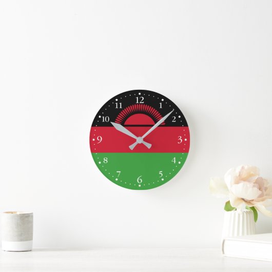 Malawi-Flagge Runde Wanduhr (Zuhause)