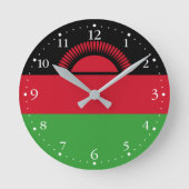 Malawi-Flagge Runde Wanduhr (Vorderseite)
