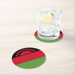 Malawi-Flagge Runder Pappuntersetzer