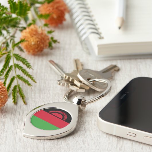 Malawi-Flagge Schlüsselanhänger (Seite)