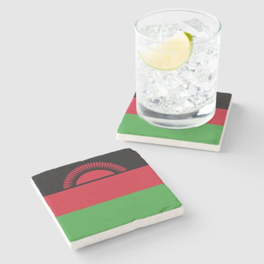 Malawi-Flagge Steinuntersetzer (Seitenansicht)
