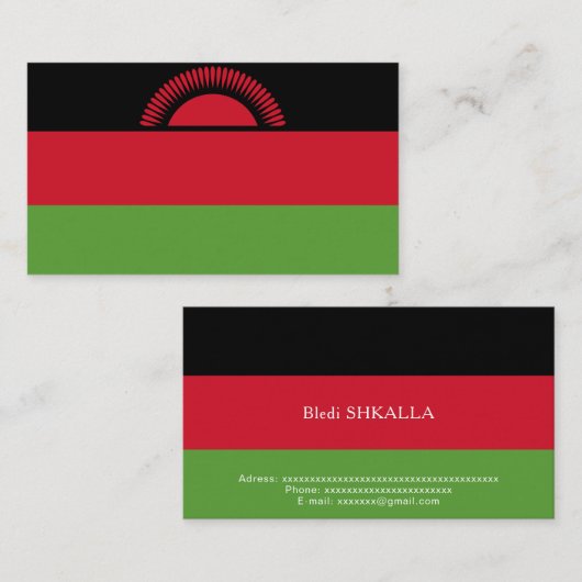 Malawi-Flagge Visitenkarte (Vorne/Hinten)